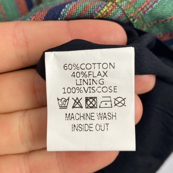 Apricot Multicoloured Striped Colourful Flax Mini Skirt - Size Small - Picture 5 of 12